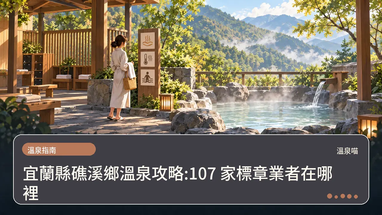 宜蘭縣礁溪鄉溫泉攻略:107 家標章業者在哪裡主題插畫