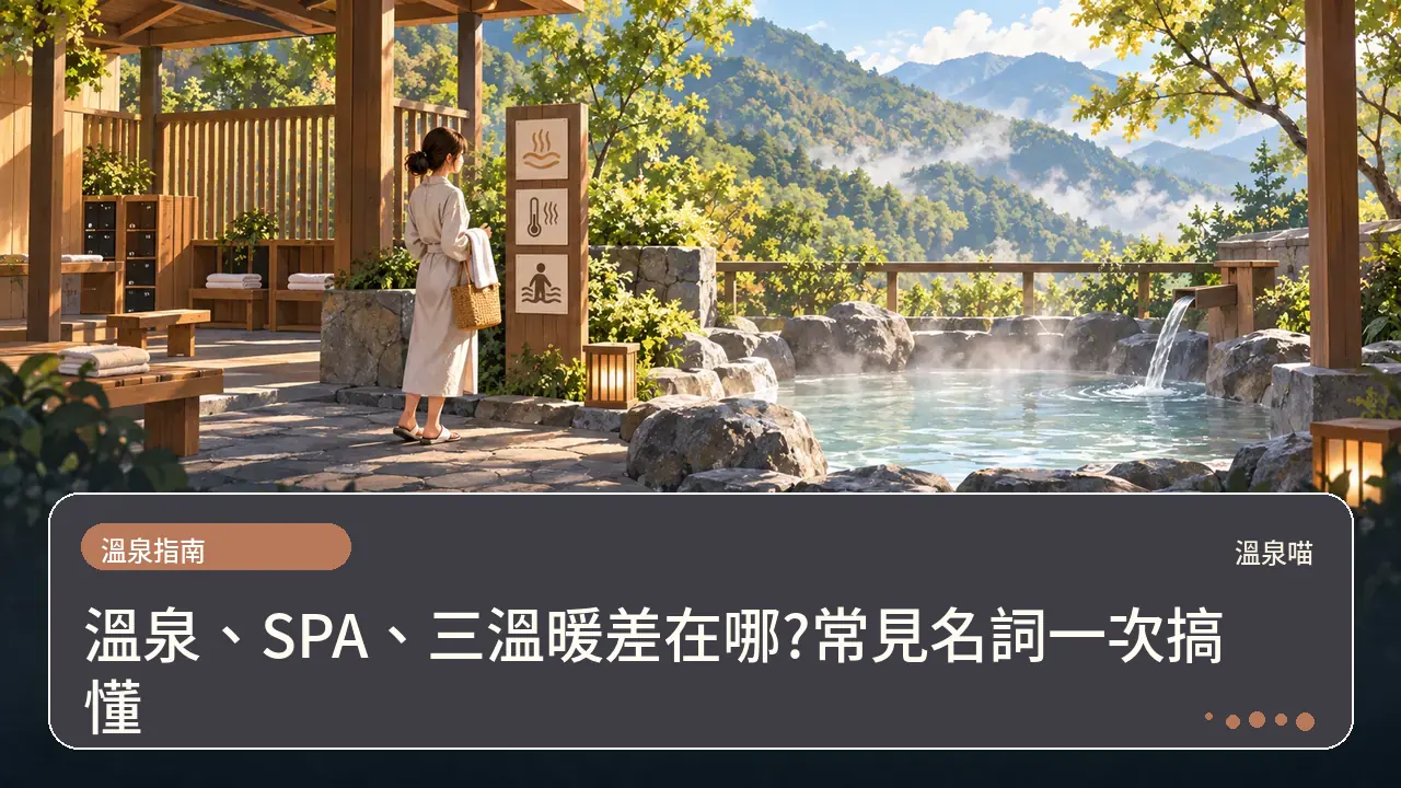 溫泉、SPA、三溫暖差在哪?常見名詞一次搞懂主題插畫