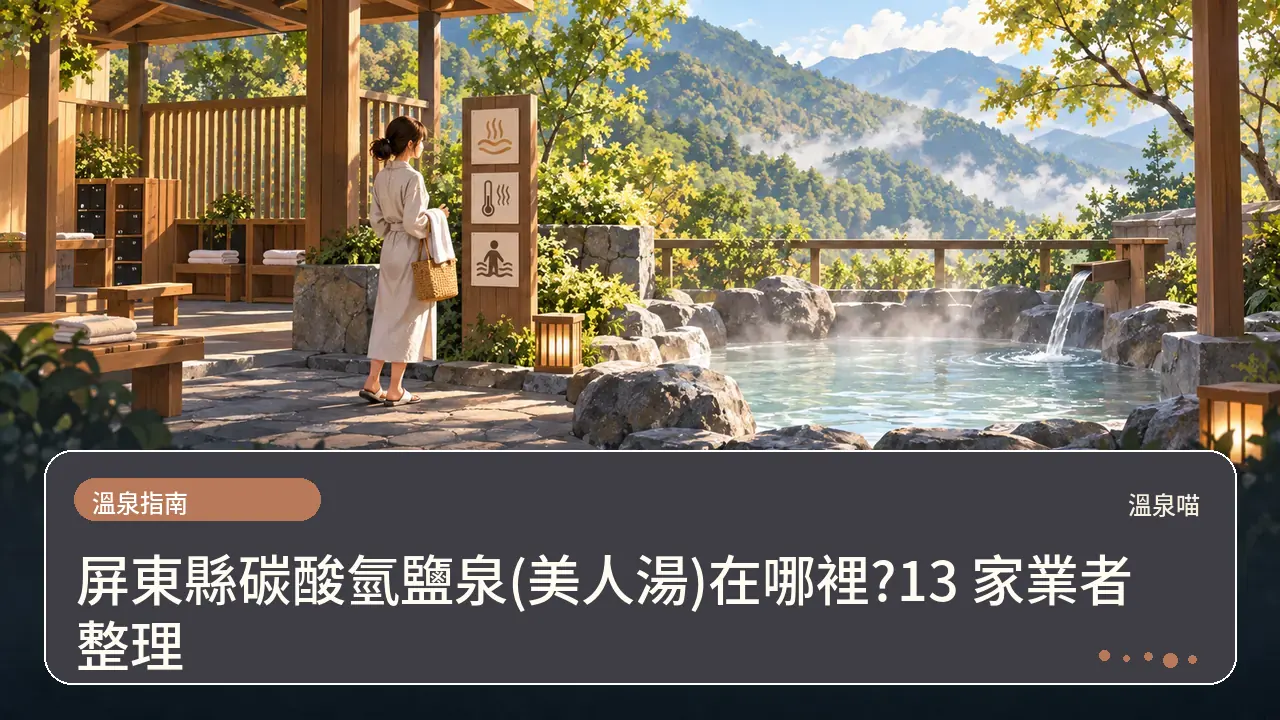 屏東縣碳酸氫鹽泉(美人湯)在哪裡?13 家業者整理主題插畫